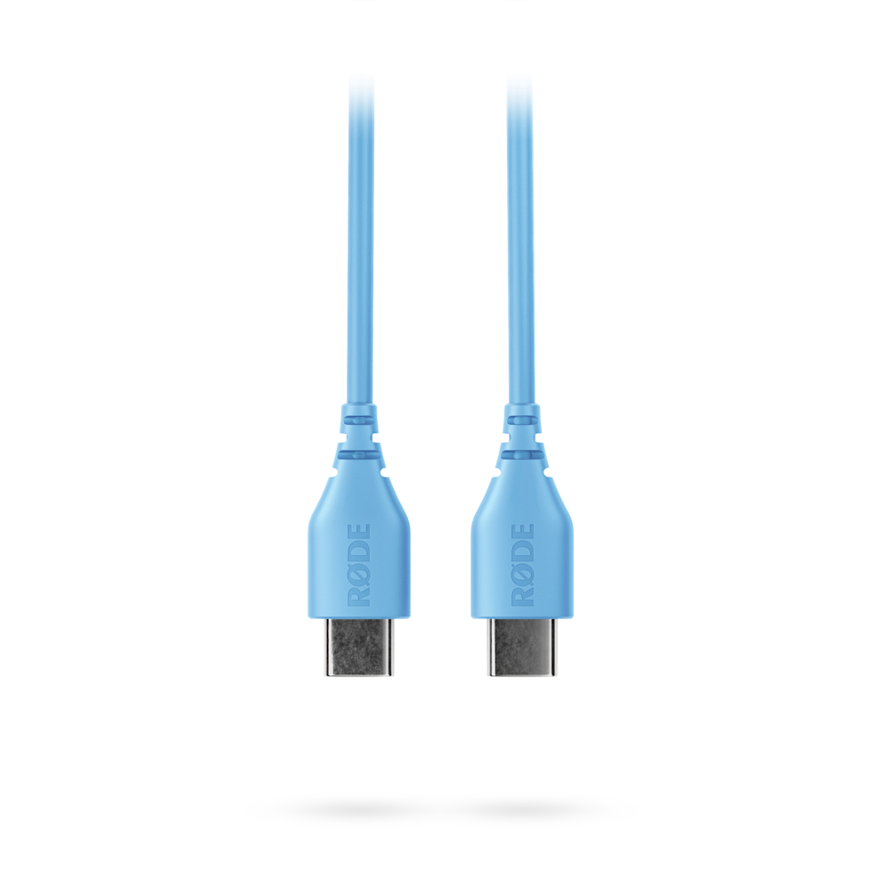A large main feature product image of Rode USB-C to USB-C Cable 30cm - Blue