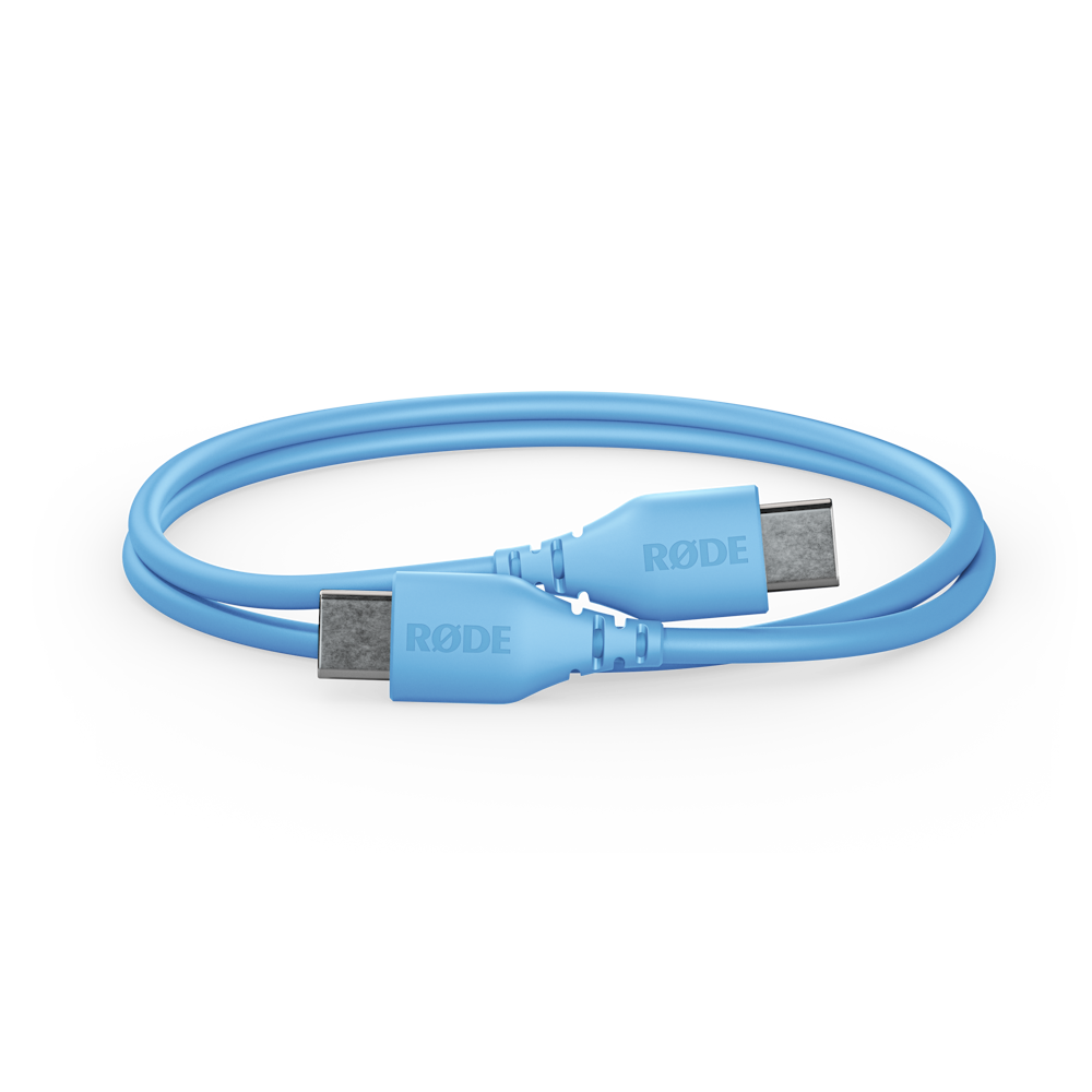 A large main feature product image of Rode USB-C to USB-C Cable 30cm - Blue