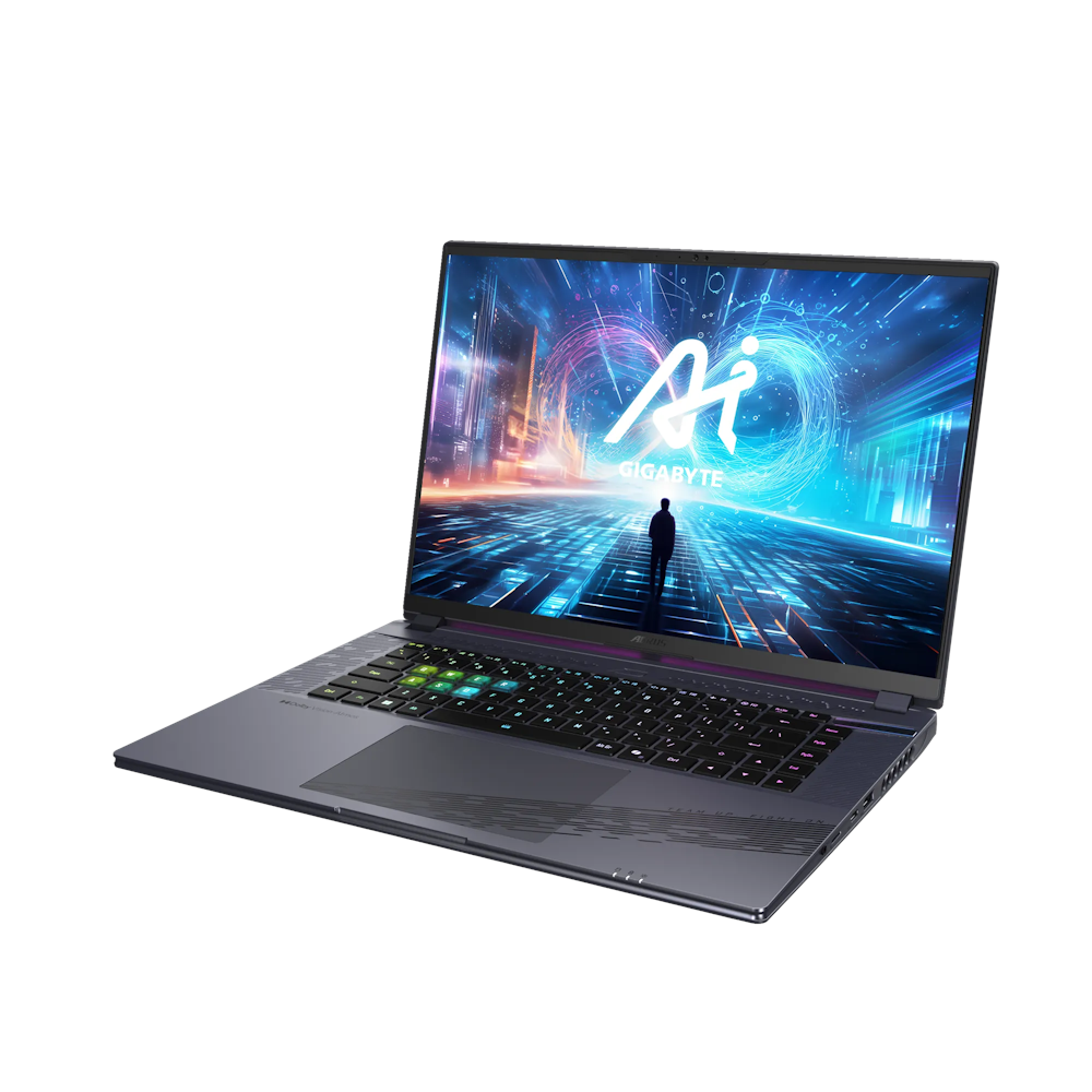 A large main feature product image of Gigabyte AORUS 16X 9SG - 16" 165Hz, 13th Gen i7, RTX 4070, 16GB/1TB - Win 11 Gaming Notebook