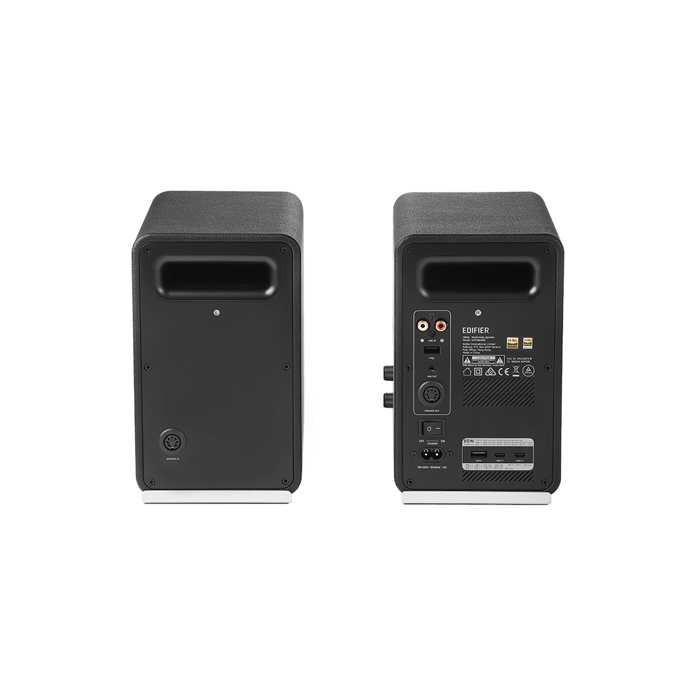 A large main feature product image of Edifier QR65 Desktop Active Monitor with GaN Charger - Black