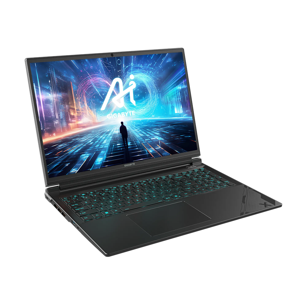 A large main feature product image of Gigabyte G6X 9KG-43AU854SH 16" 165Hz 13th Gen i7 13650HX RTX 4060 Win 11 Gaming Notebook