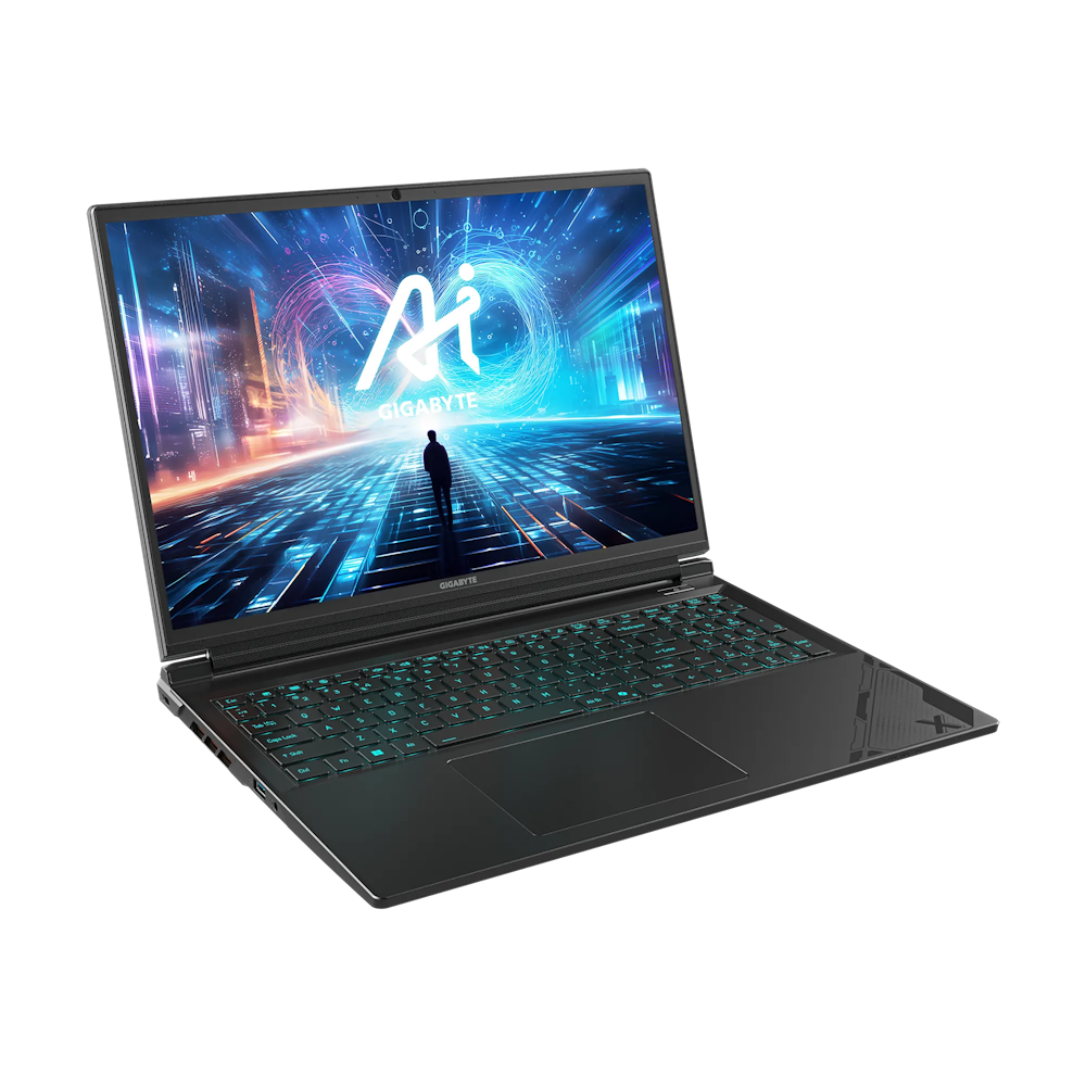 A large main feature product image of Gigabyte G6X (9MG) - 16" 165Hz, 13th Gen i7, RTX 4050, 16GB/1TB - Win 11 Gaming Notebook