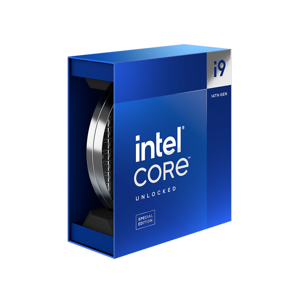 A large main feature product image of Intel Core i9 14900KS Raptor Lake 24 Core 32 Thread Up To 6.2GHz - No HSF Retail Box
