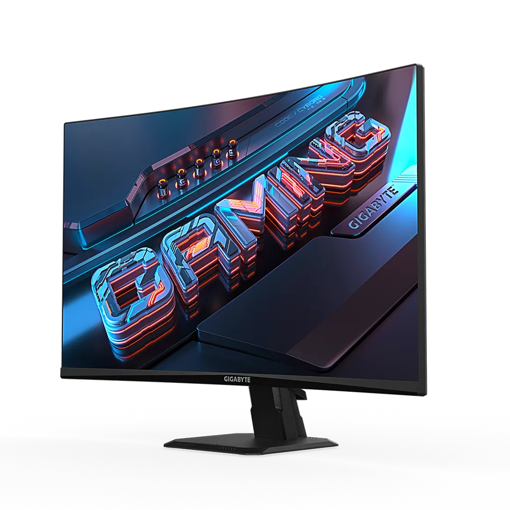 A large main feature product image of Gigabyte GS27FC 27" Curved FHD 180Hz VA Monitor