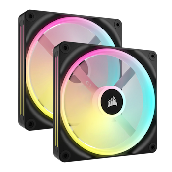 Product image of EX-DEMO Corsair iCUE LINK QX140 RGB 140mm PWM Dual Fan Kit - Black - Click for product page of EX-DEMO Corsair iCUE LINK QX140 RGB 140mm PWM Dual Fan Kit - Black