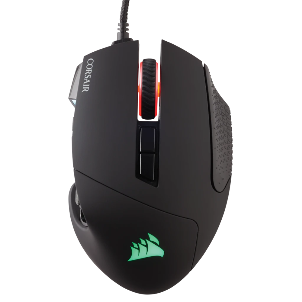 A large main feature product image of Corsair Scimitar Pro RGB Gaming Mouse