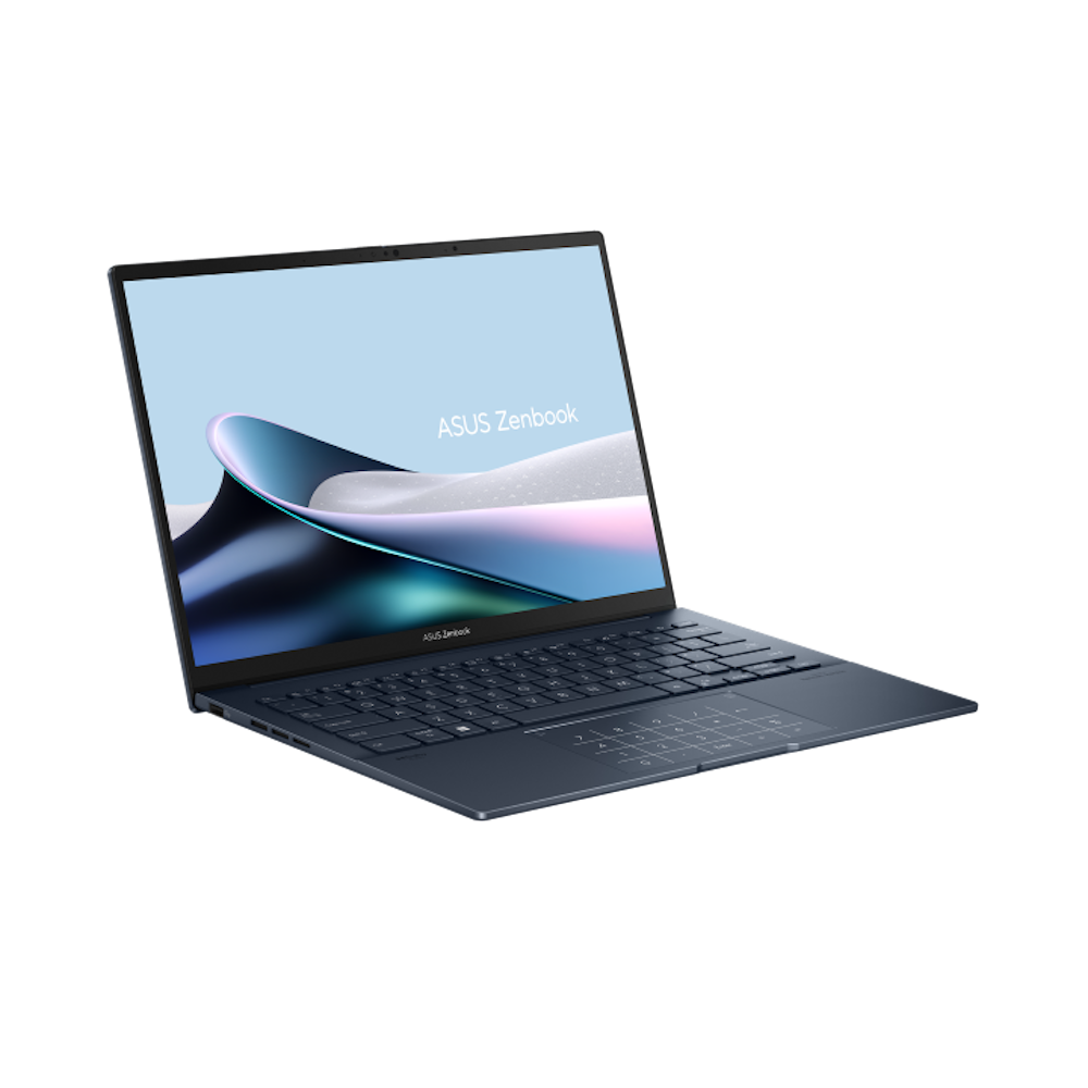 A large main feature product image of ASUS Zenbook 14 OLED (UX3405) - 14" 120Hz, Core Ultra 9, 32GB/1TB - Win 11 Pro Notebook