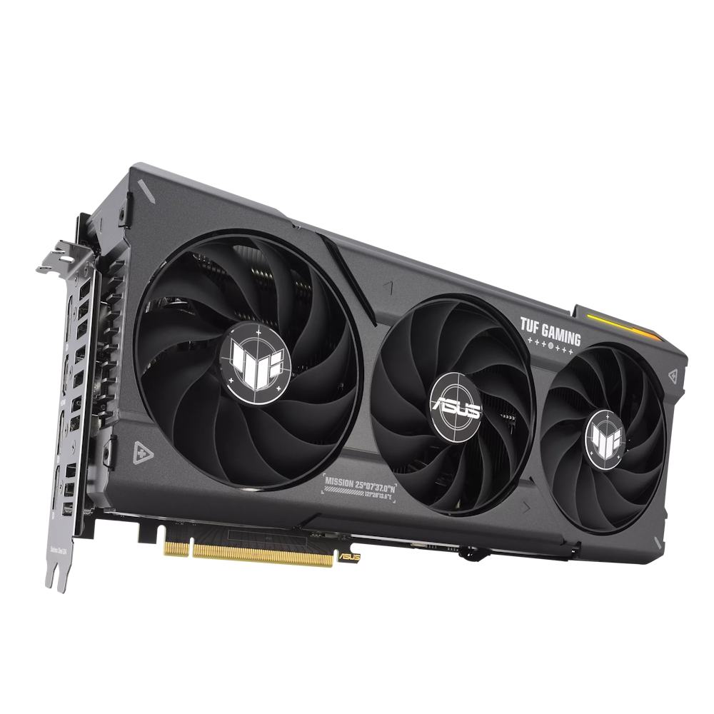 A large main feature product image of ASUS GeForce RTX 4070 SUPER TUF Gaming 12GB GDDR6X