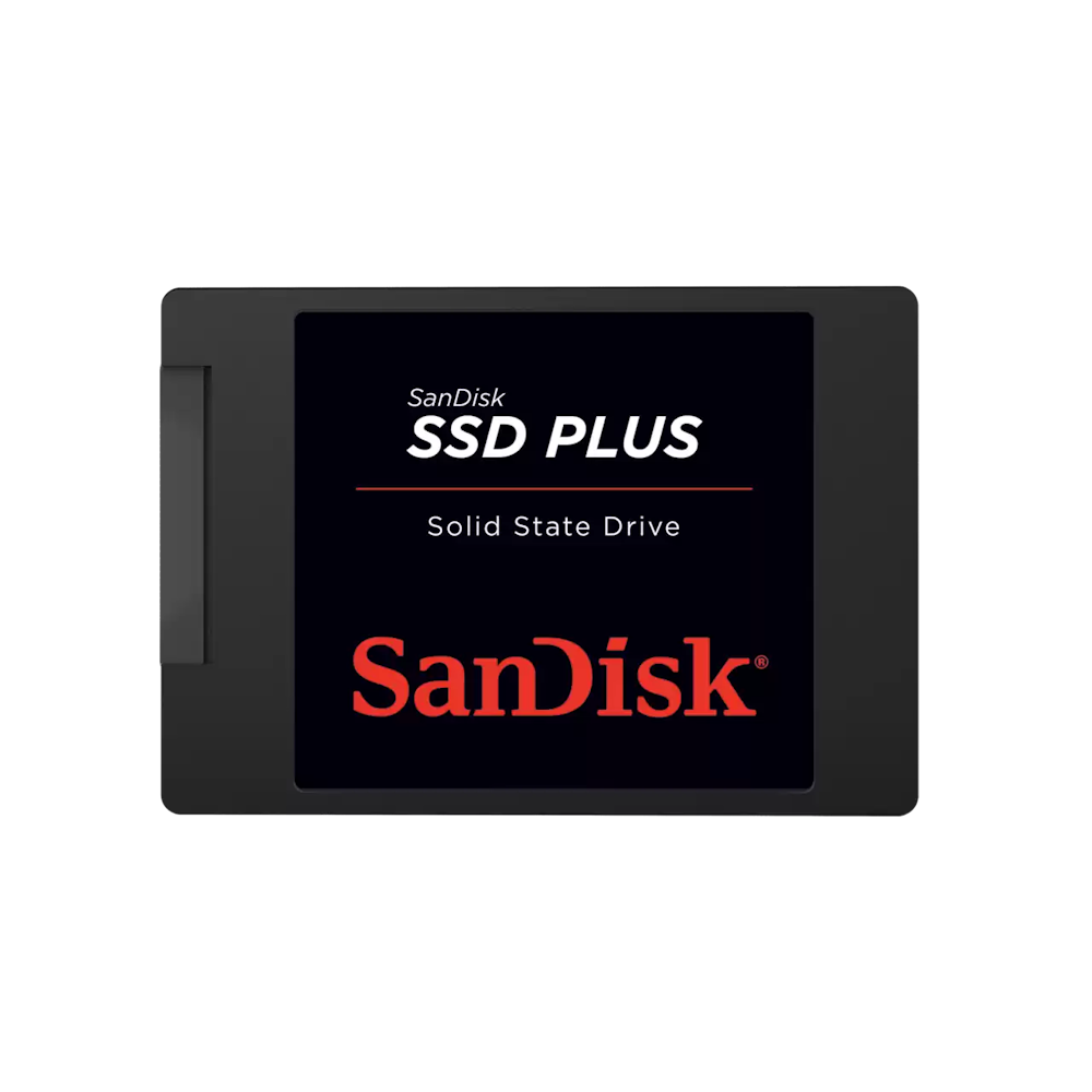 A large main feature product image of SanDisk SSD PLUS SATA III 2.5" SSD - 1TB