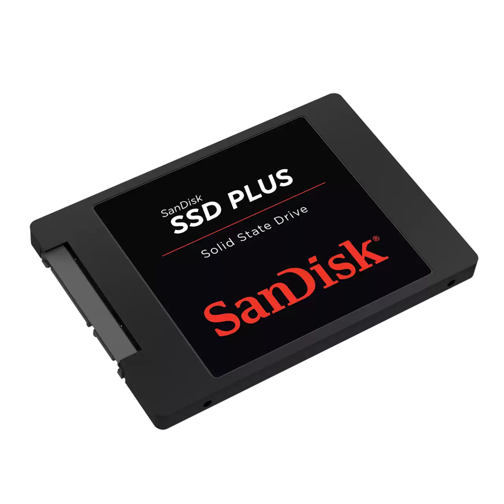 A large main feature product image of SanDisk SSD PLUS SATA III 2.5" SSD - 2TB