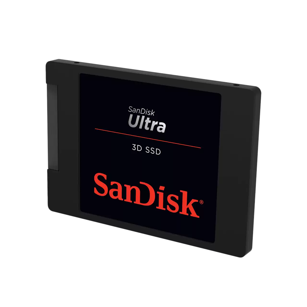 A large main feature product image of SanDisk Ultra 3D SATA III 2.5" SSD - 500GB