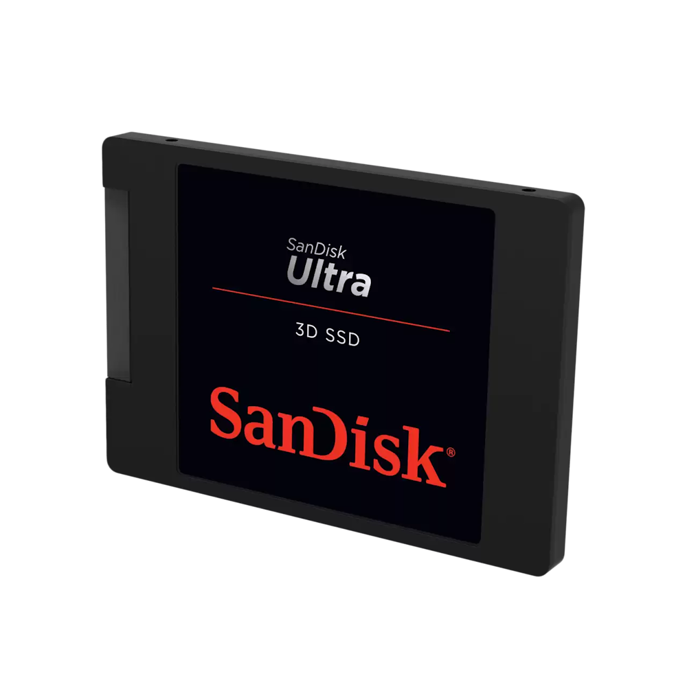 A large main feature product image of SanDisk Ultra 3D SATA III 2.5" SSD - 4TB