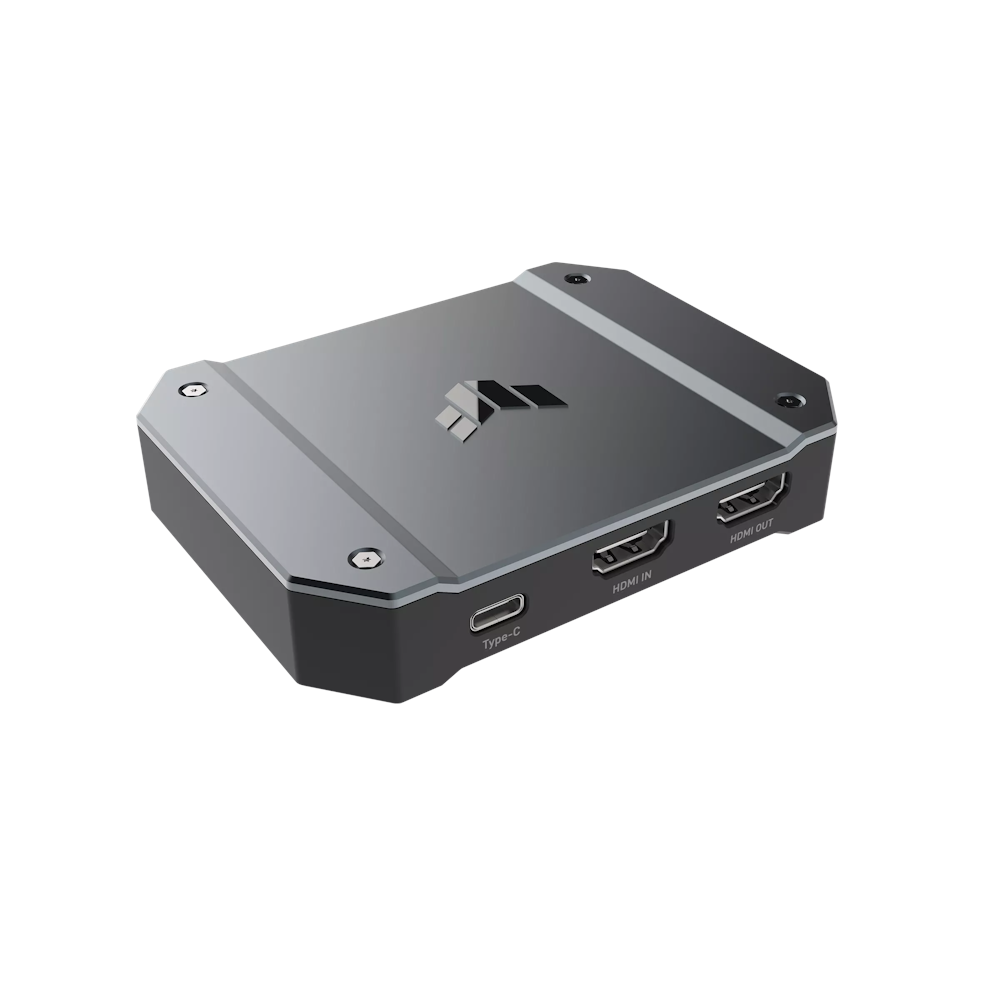 A large main feature product image of ASUS TUF Gaming Capture Box CU4K30