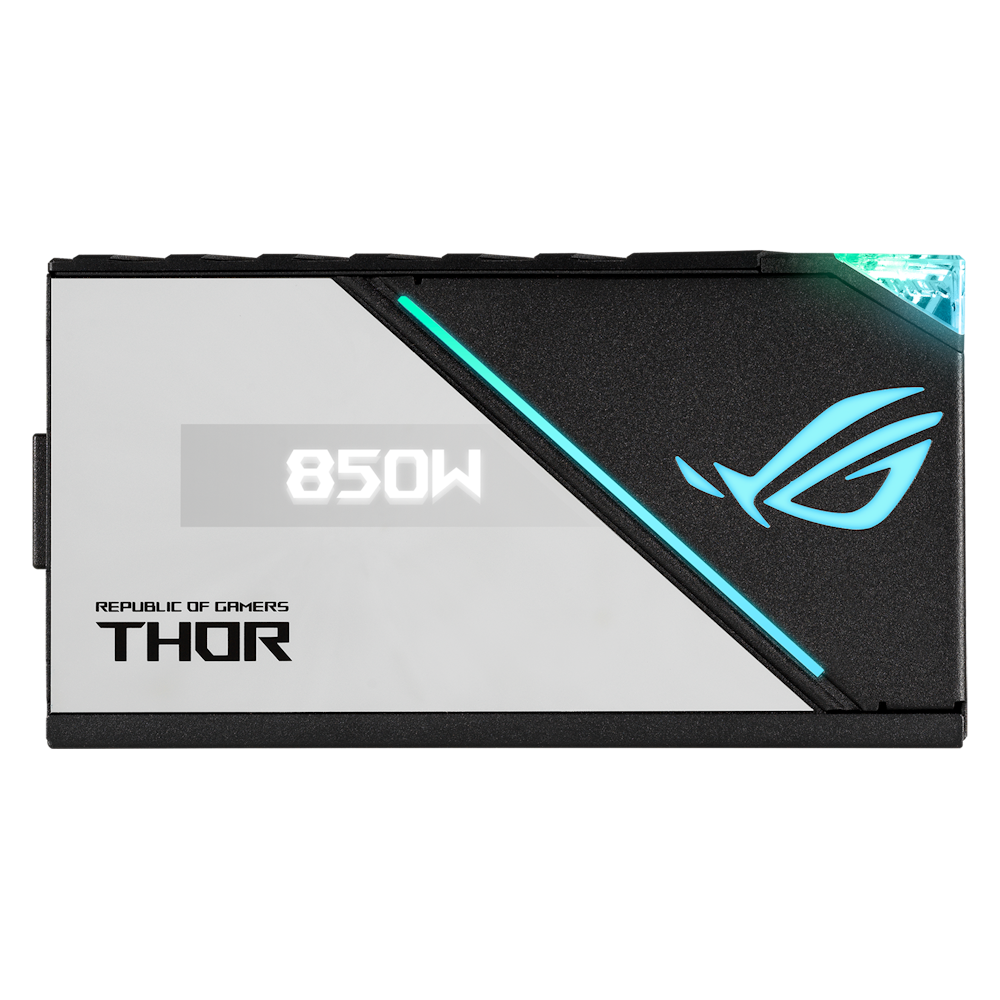 A large main feature product image of ASUS ROG Thor II 850W Platinum ATX Modular PSU