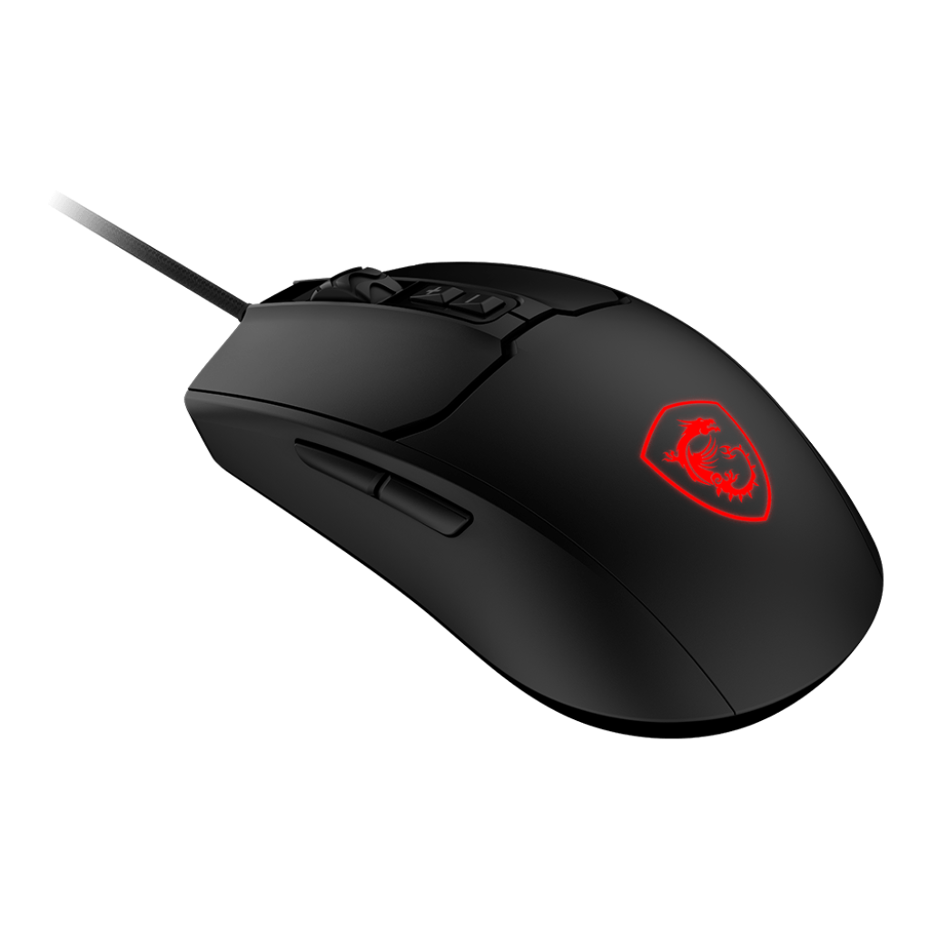 A large main feature product image of MSI Forge GM100 Gaming Mouse
