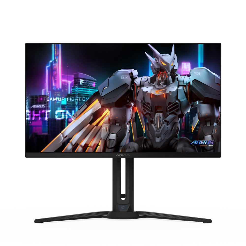 A large main feature product image of Gigabyte AORUS FO27Q3 27" QHD 360Hz QD-OLED Monitor