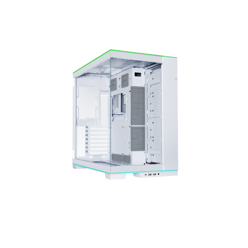 A large main feature product image of EX-DEMO Lian Li O11D EVO RGB Mid Tower Case - White