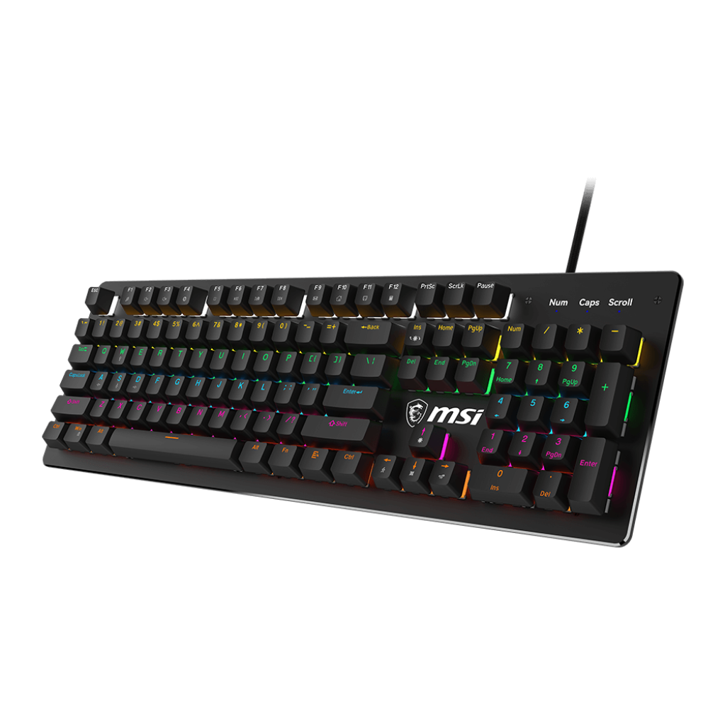 A large main feature product image of MSI Forge GK300 RGB Mechanical Gaming Keyboard - Blue Switch