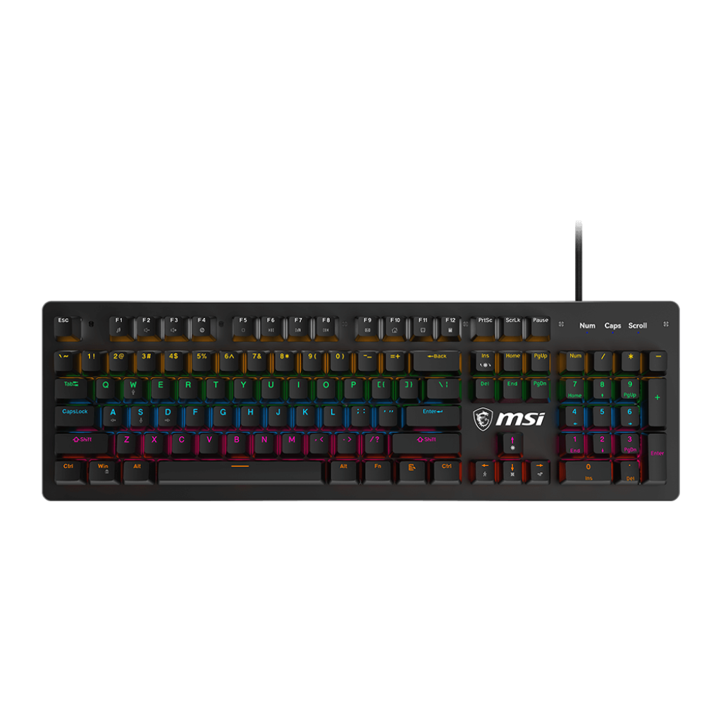 A large main feature product image of MSI Forge GK300 RGB Mechanical Gaming Keyboard - Blue Switch