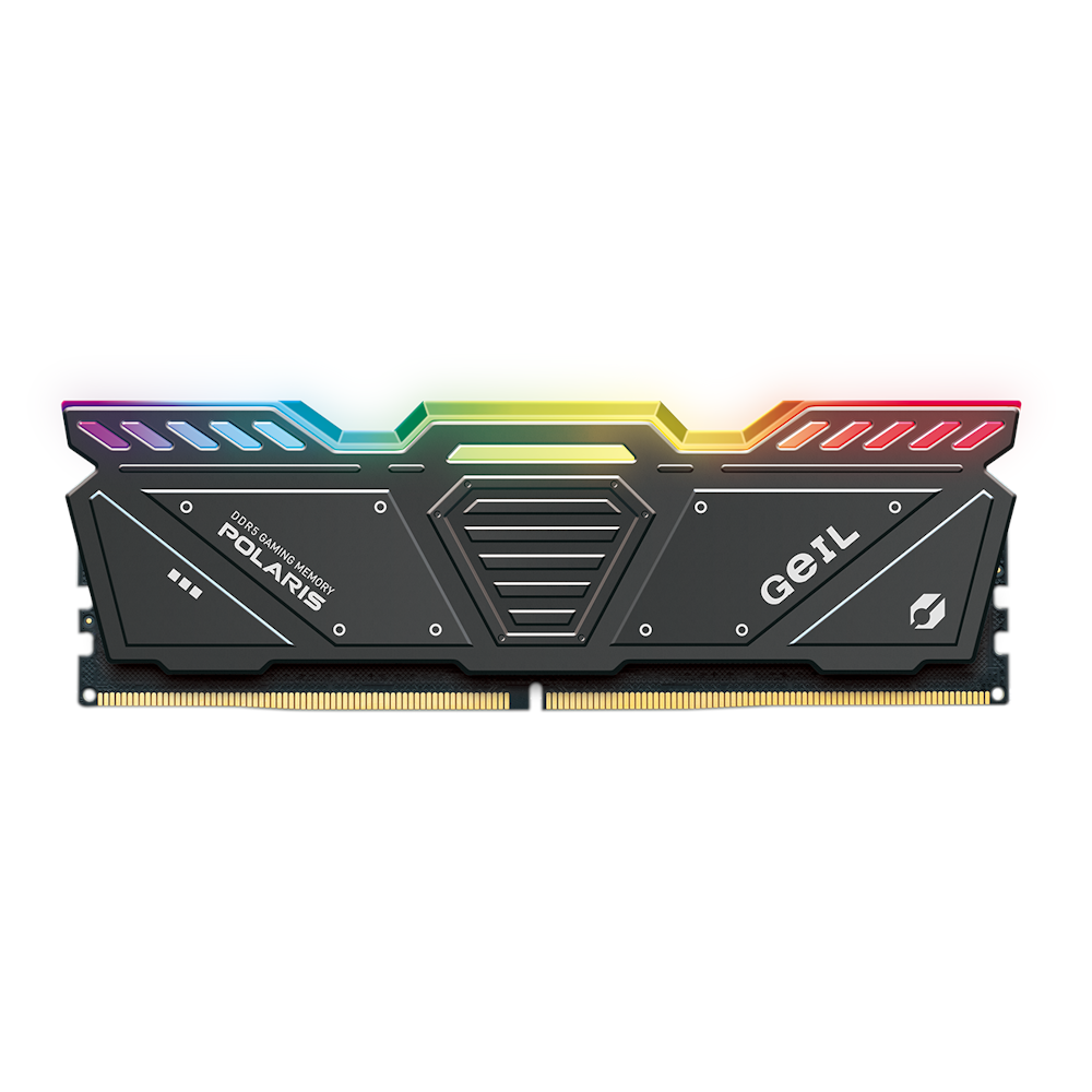 A large main feature product image of EX-DEMO GeIL 32GB Kit (2x16GB) DDR5 Polaris AMD Edition RGB C38 6000MHz - Grey