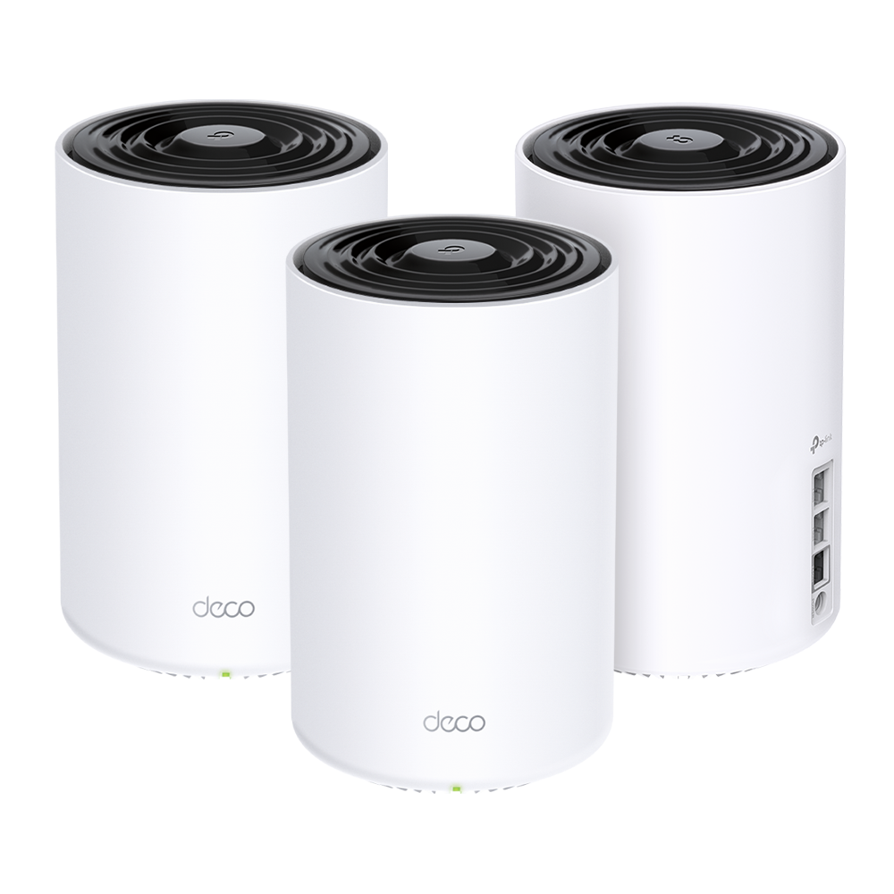 A large main feature product image of TP-Link Deco X80 - AX6000 Wi-Fi 6 Mesh System (3 Pack)