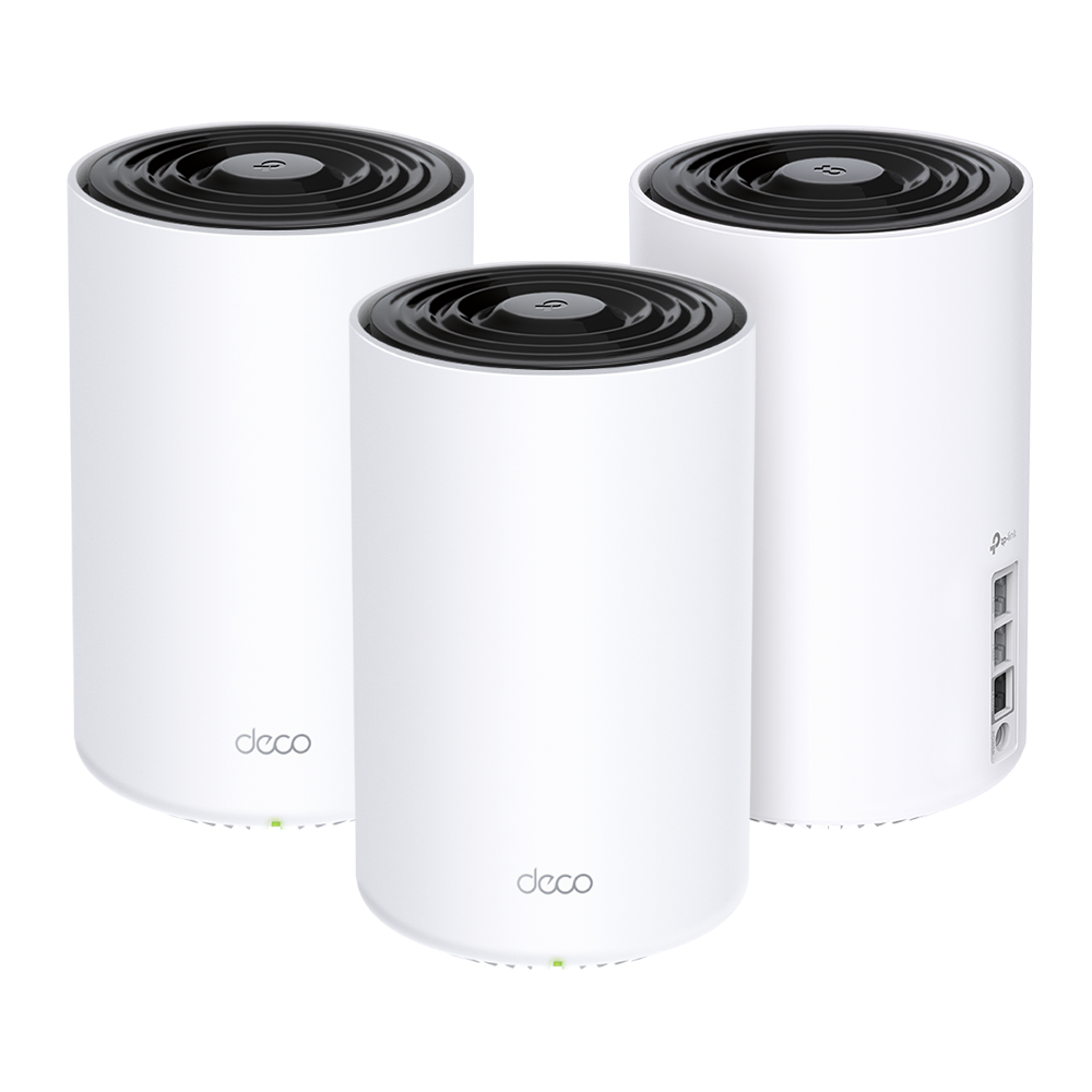 A large main feature product image of TP-Link Deco X80 - AX6000 Wi-Fi 6 Mesh System (3 Pack)