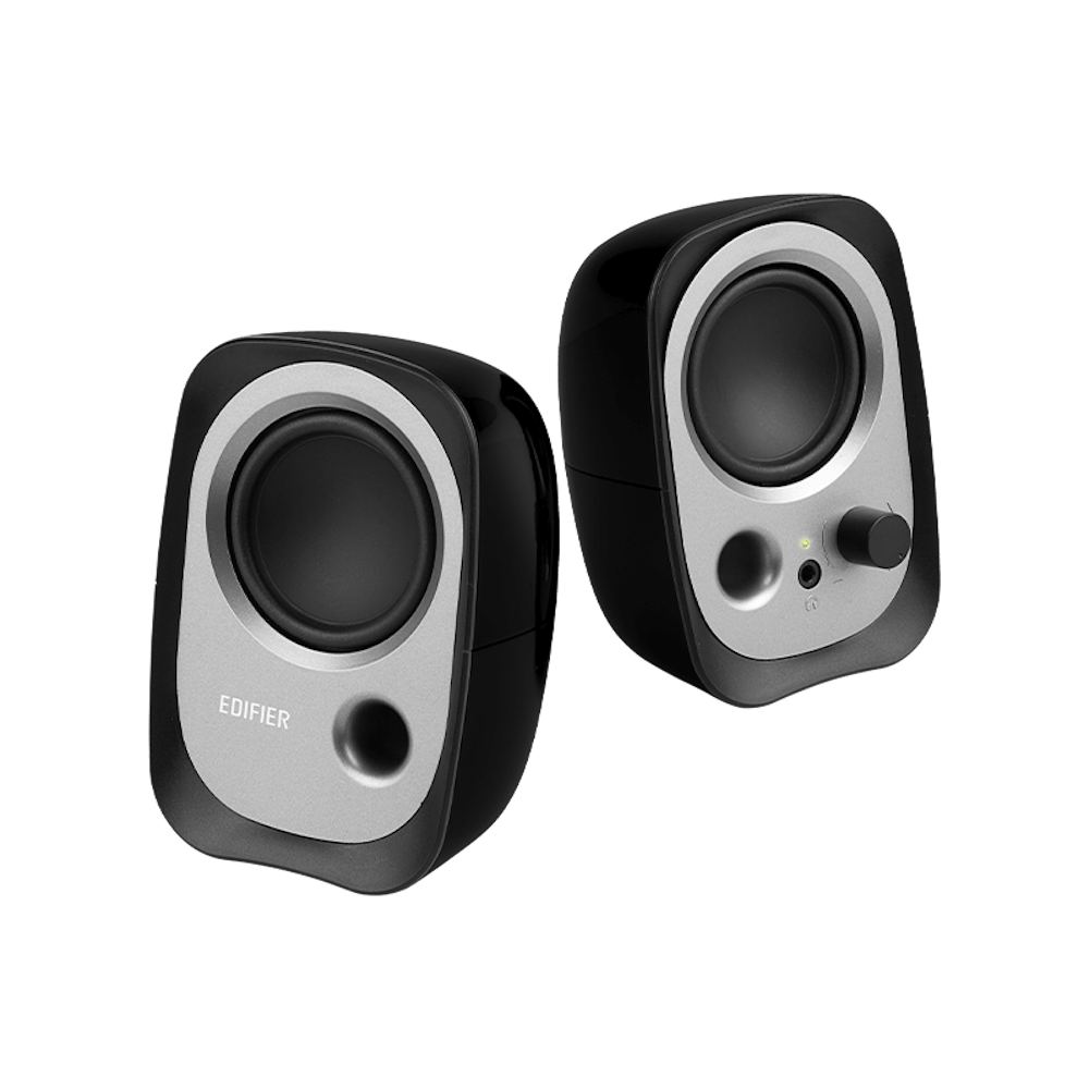 A large main feature product image of Edifier R12U - USB Stereo Speakers (Black)