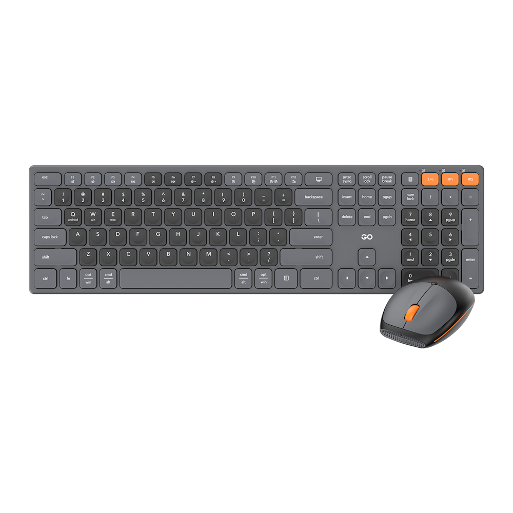 A large main feature product image of Fantech Go WK895 Office Wireless Keyboard and Mouse Combo - Grey