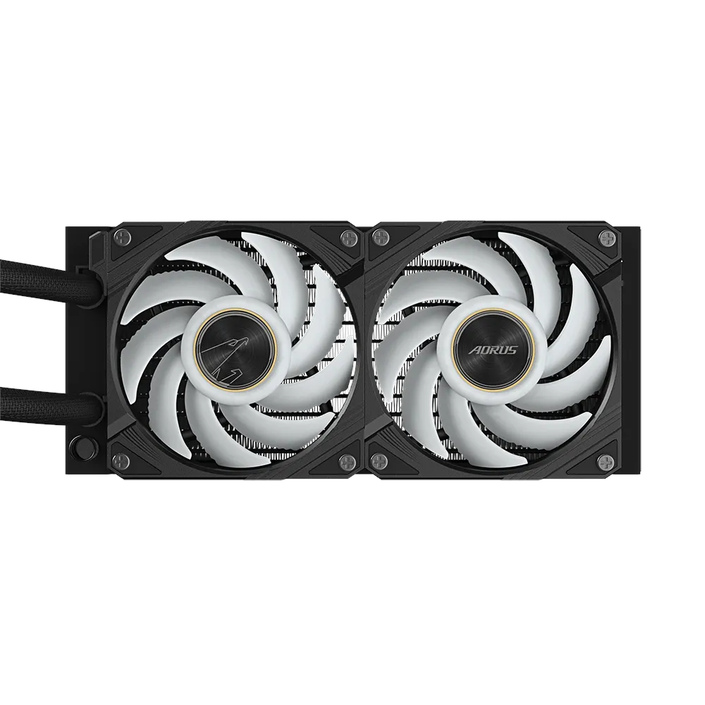 A large main feature product image of Gigabyte AORUS WATERFORCE X II 240 240mm AIO Liquid Cooler