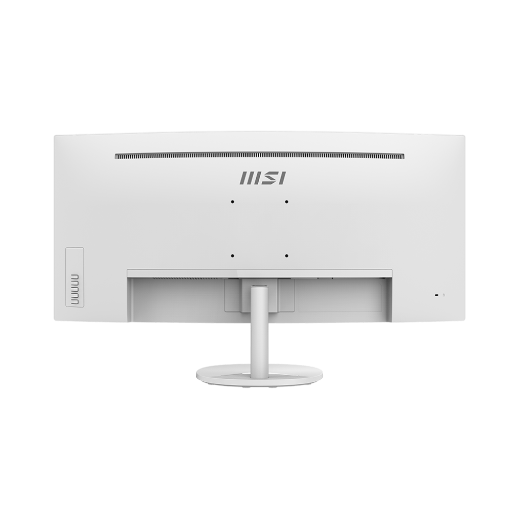 A large main feature product image of MSI PRO MP341CQW - 34" Curved 1440p 100Hz VA Monitor (White)