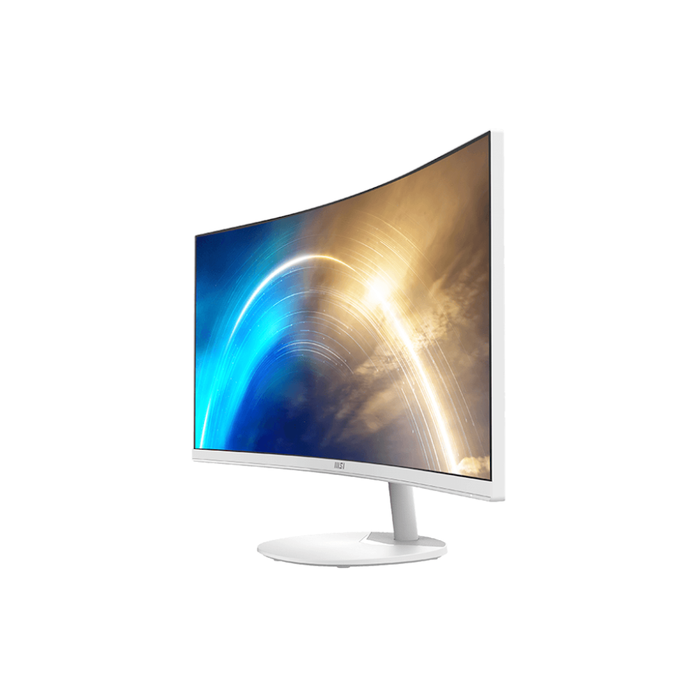 A large main feature product image of MSI PRO MP341CQW 34" Curved UWQHD 100Hz VA Monitor - White