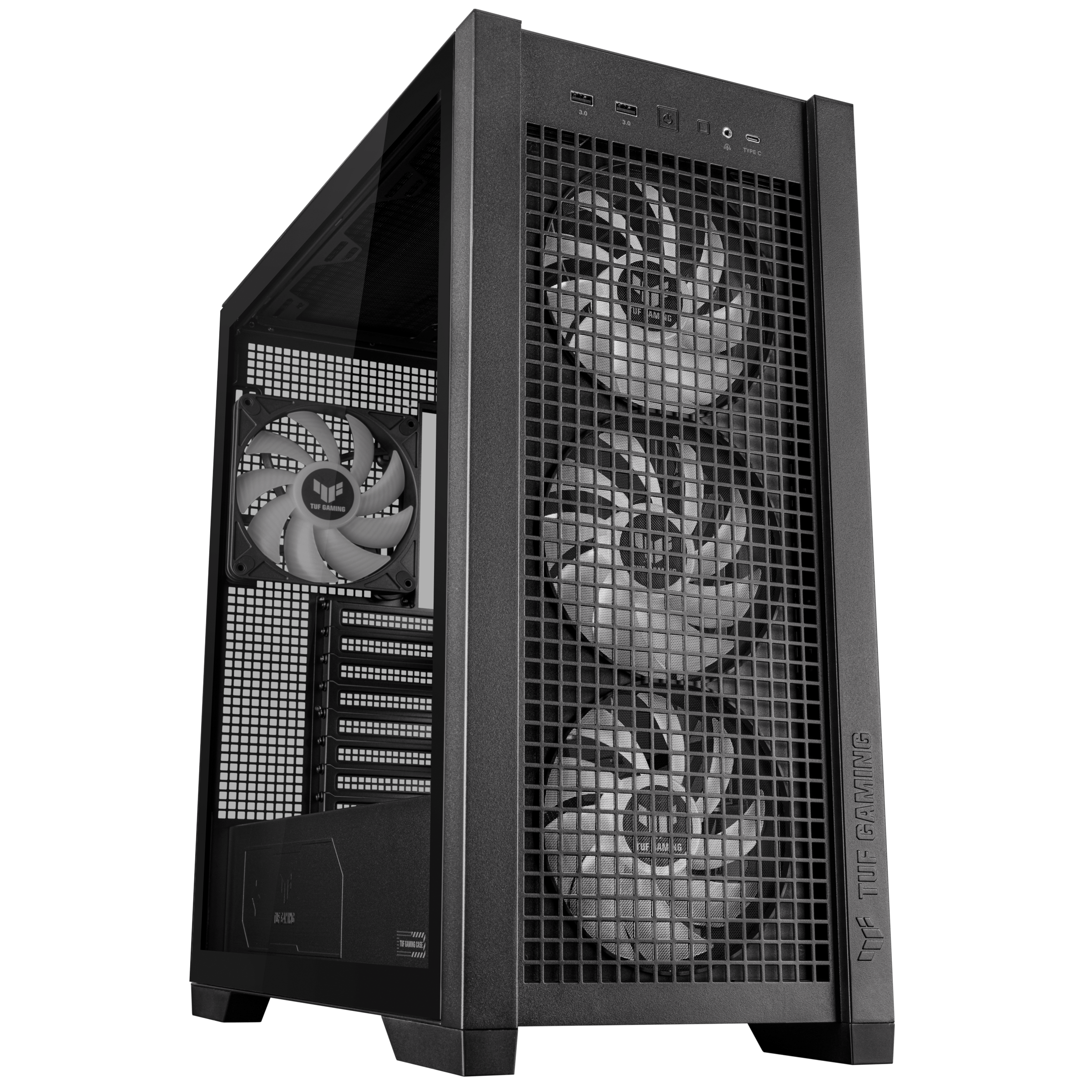 A large main feature product image of ASUS TUF Gaming GT302 ARGB Mid Tower Case - Black