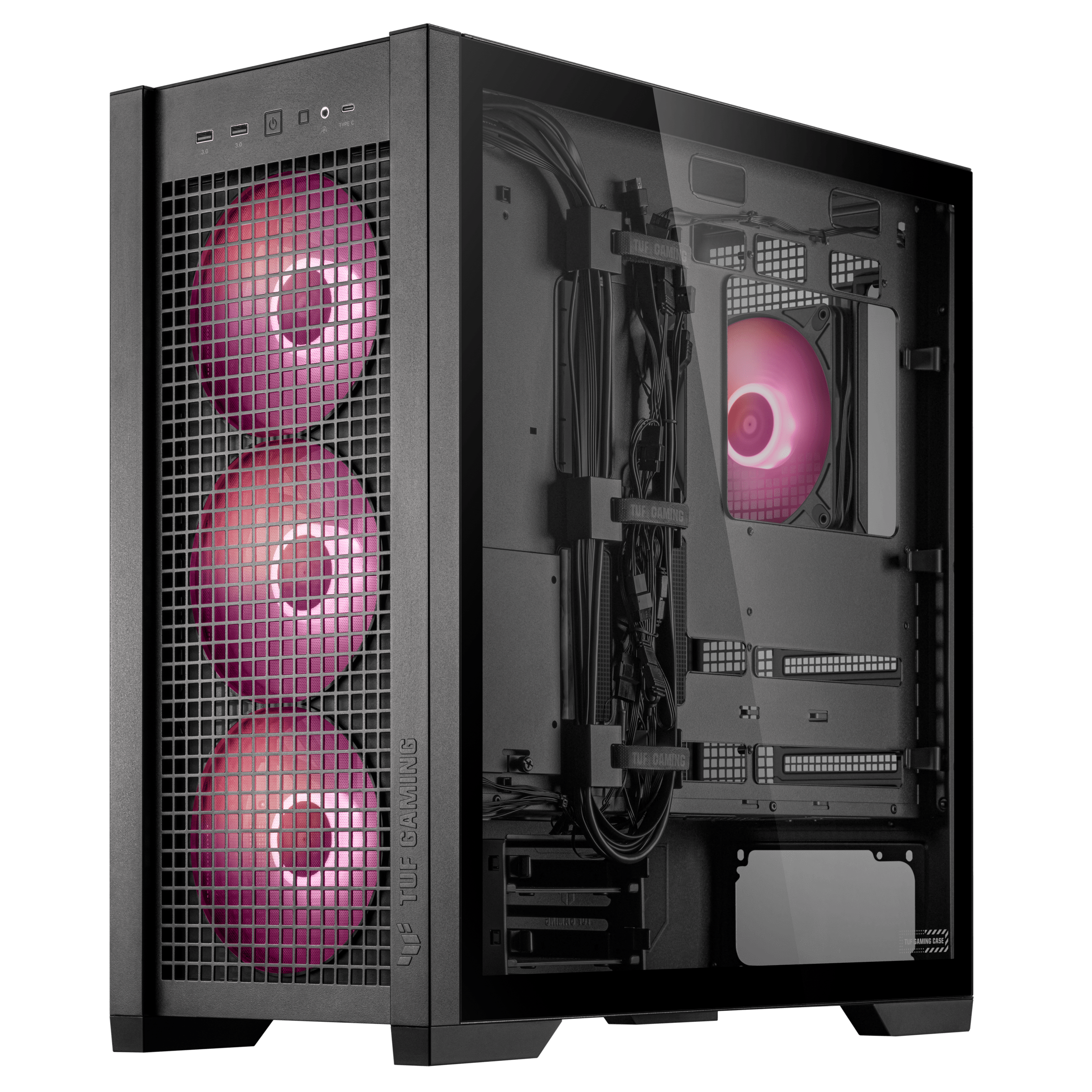 A large main feature product image of ASUS TUF Gaming GT302 ARGB Mid Tower Case - Black