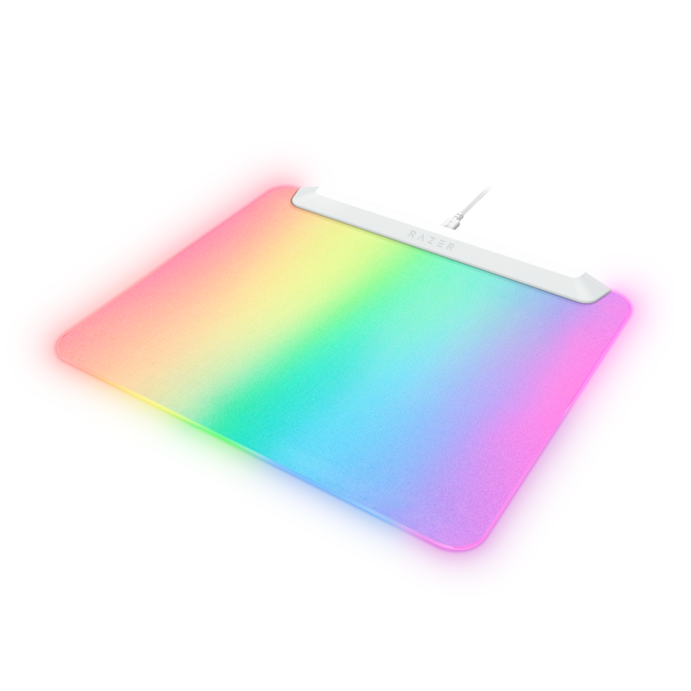 A large main feature product image of Razer Firefly V2 Pro - Multi-Zone Chroma Gaming Mouse Mat (White)