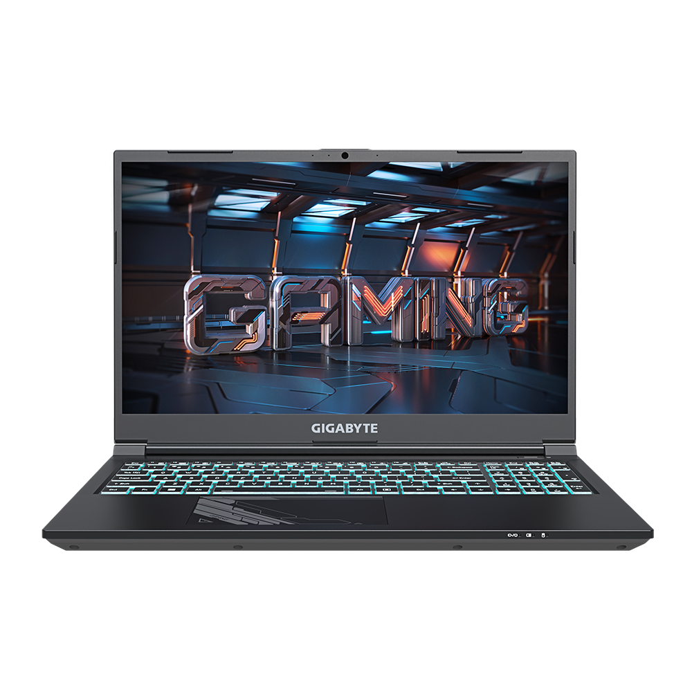 A large main feature product image of EX-DEMO Gigabyte G5 KF-E3AU333SH-16G 15.6" 144Hz 12th Gen i5 12500H RTX 4060 Win 11 Gaming Notebook