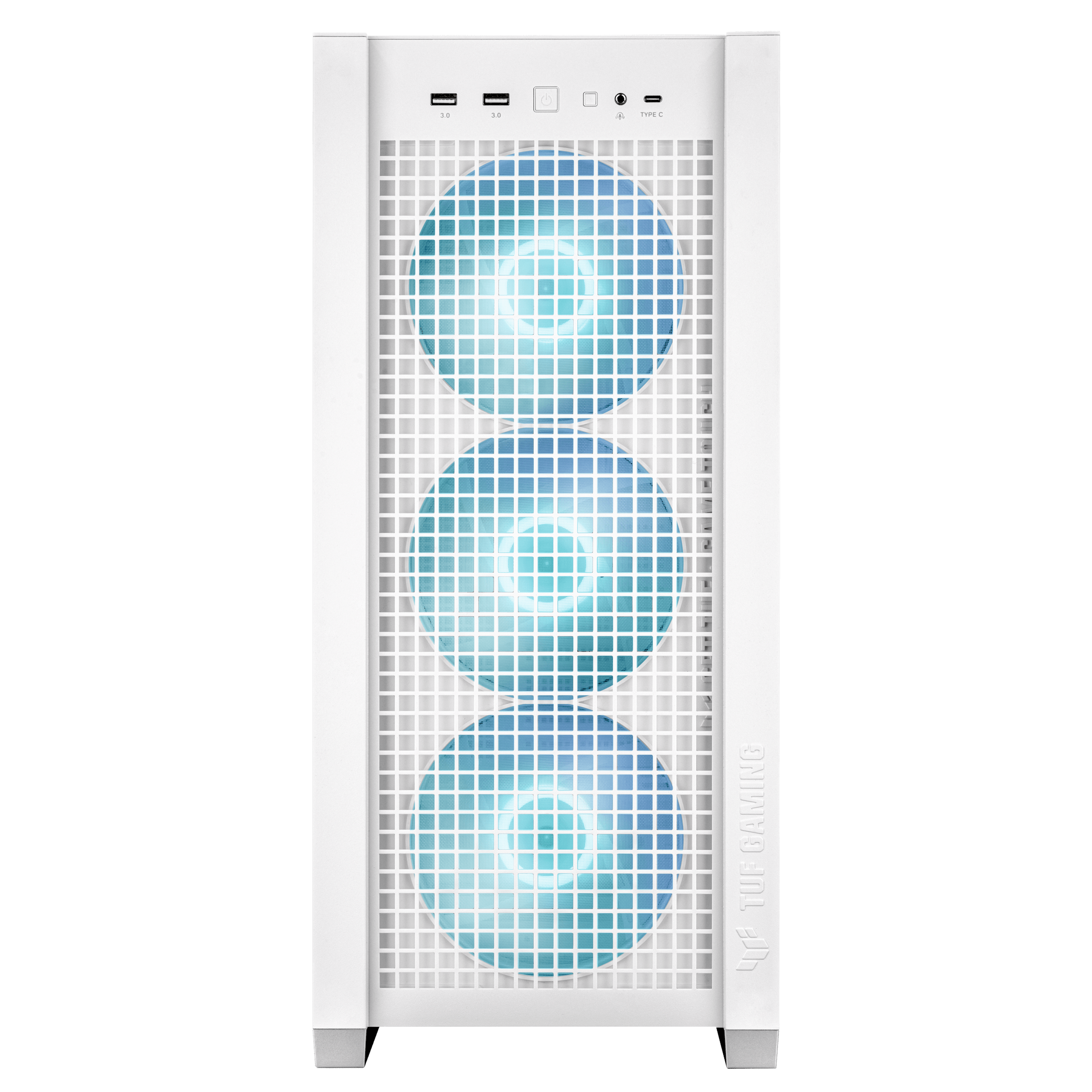 A large main feature product image of ASUS TUF Gaming GT302 ARGB Mid Tower Case - White