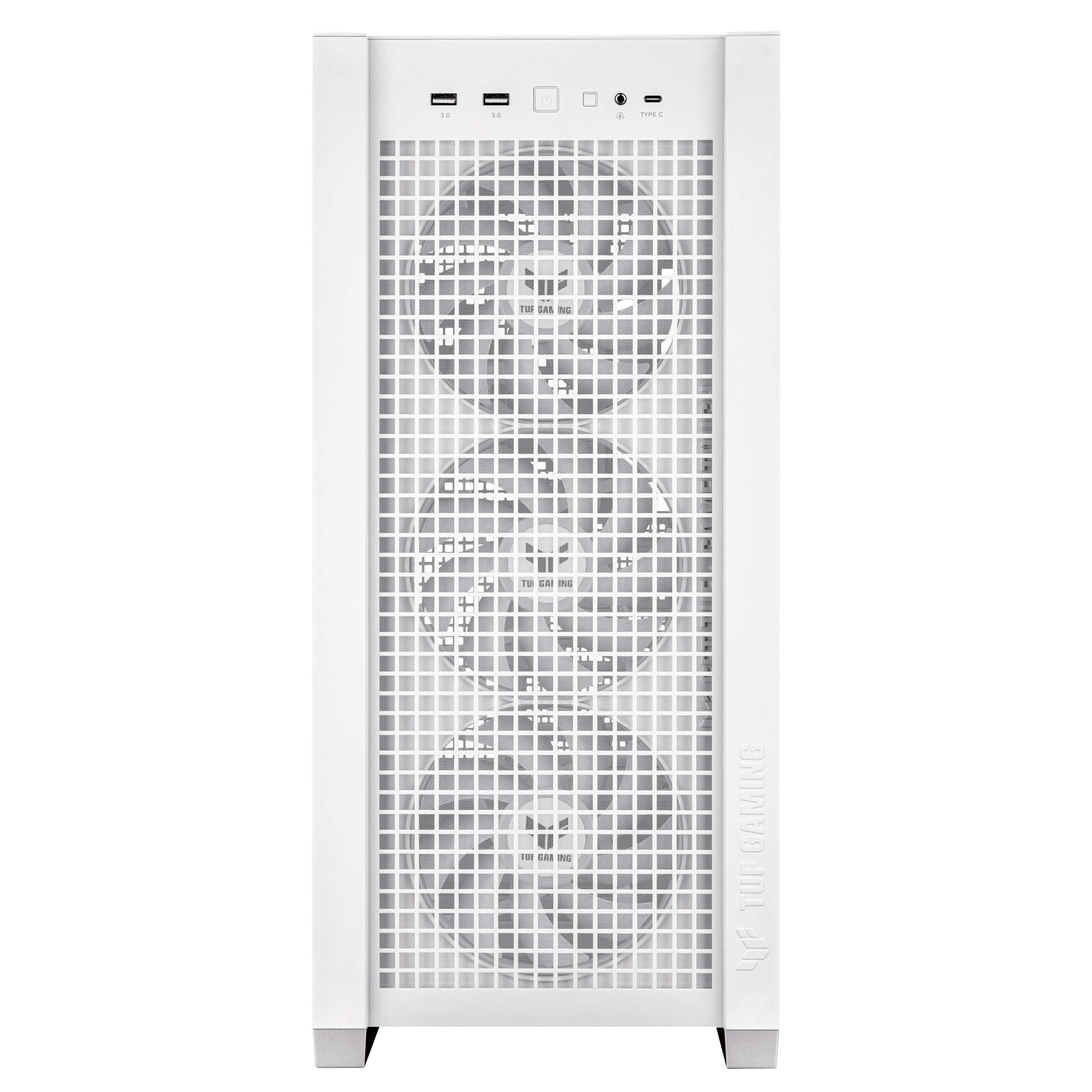 A large main feature product image of ASUS TUF Gaming GT302 ARGB Mid Tower Case - White