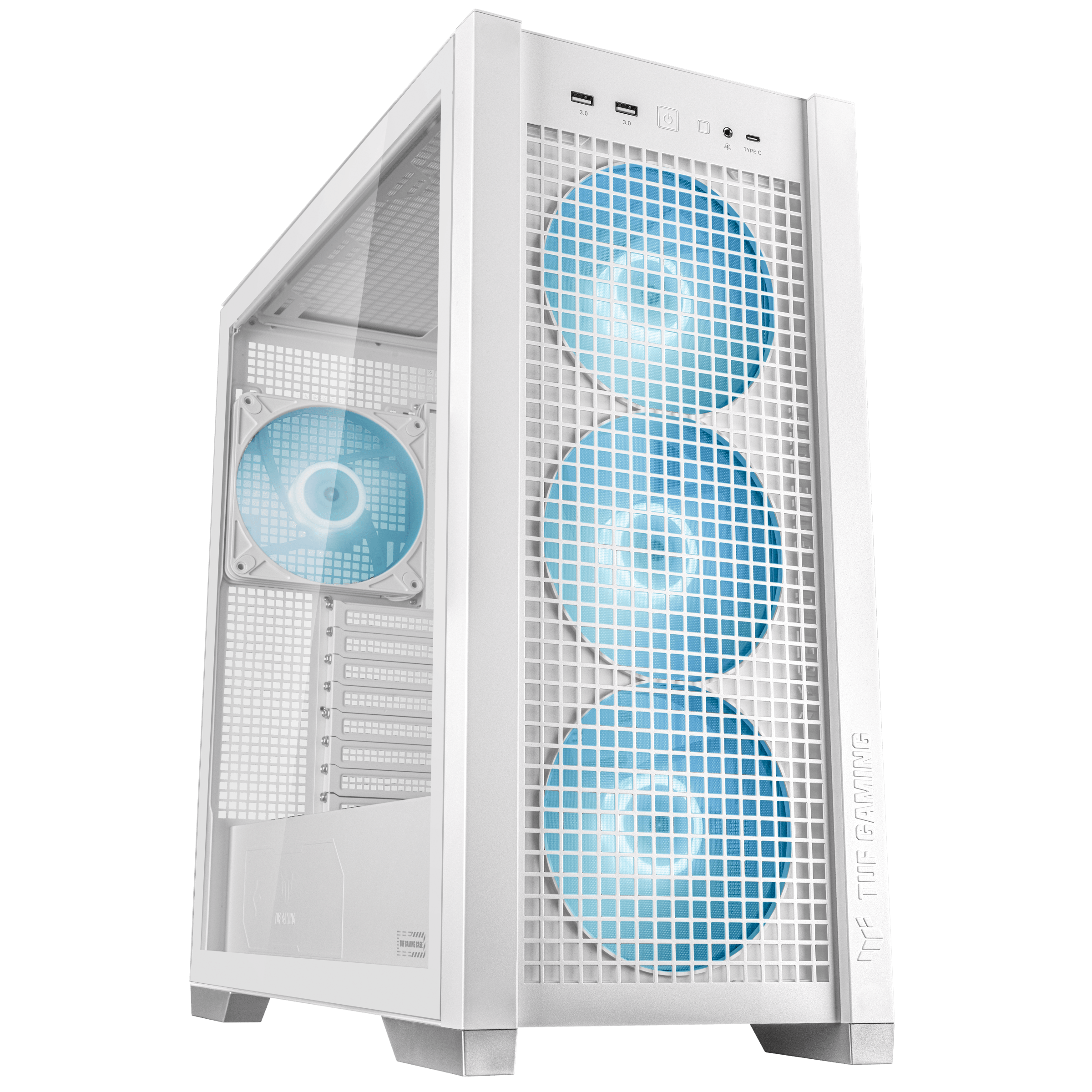 A large main feature product image of ASUS TUF Gaming GT302 ARGB Mid Tower Case - White