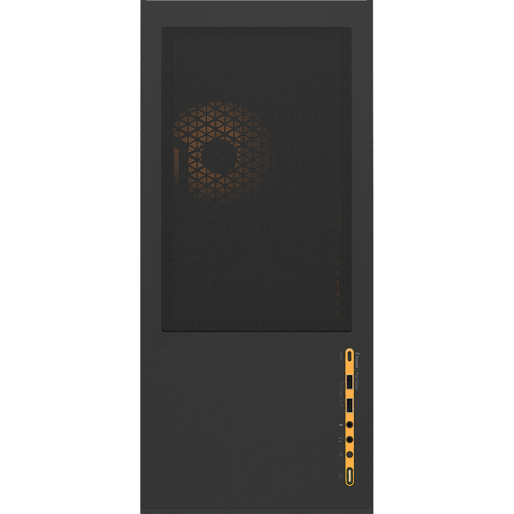 A large main feature product image of Fractal Design Pop Air RGB TG Clear Tint Mid Tower Case (Orange Core)
