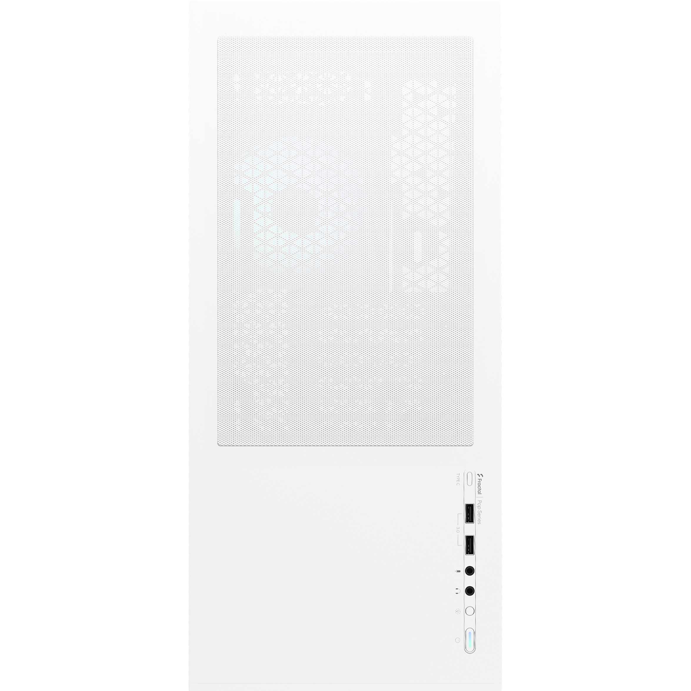 A large main feature product image of Fractal Design Pop Air RGB TG Clear Tint Mid Tower Case (White)