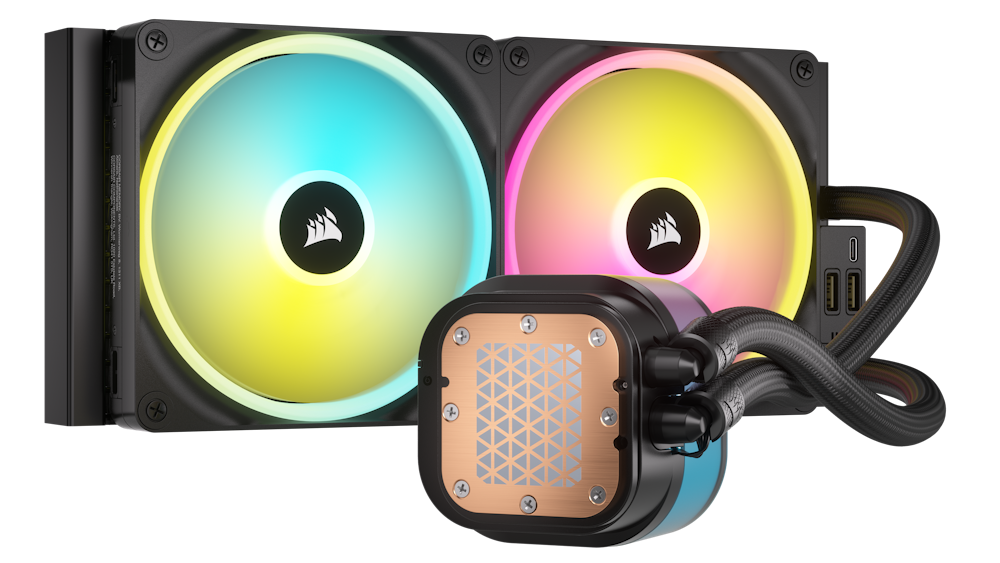 A large main feature product image of EX-DEMO Corsair iCUE LINK H115i RGB 280mm AIO Liquid CPU Cooler