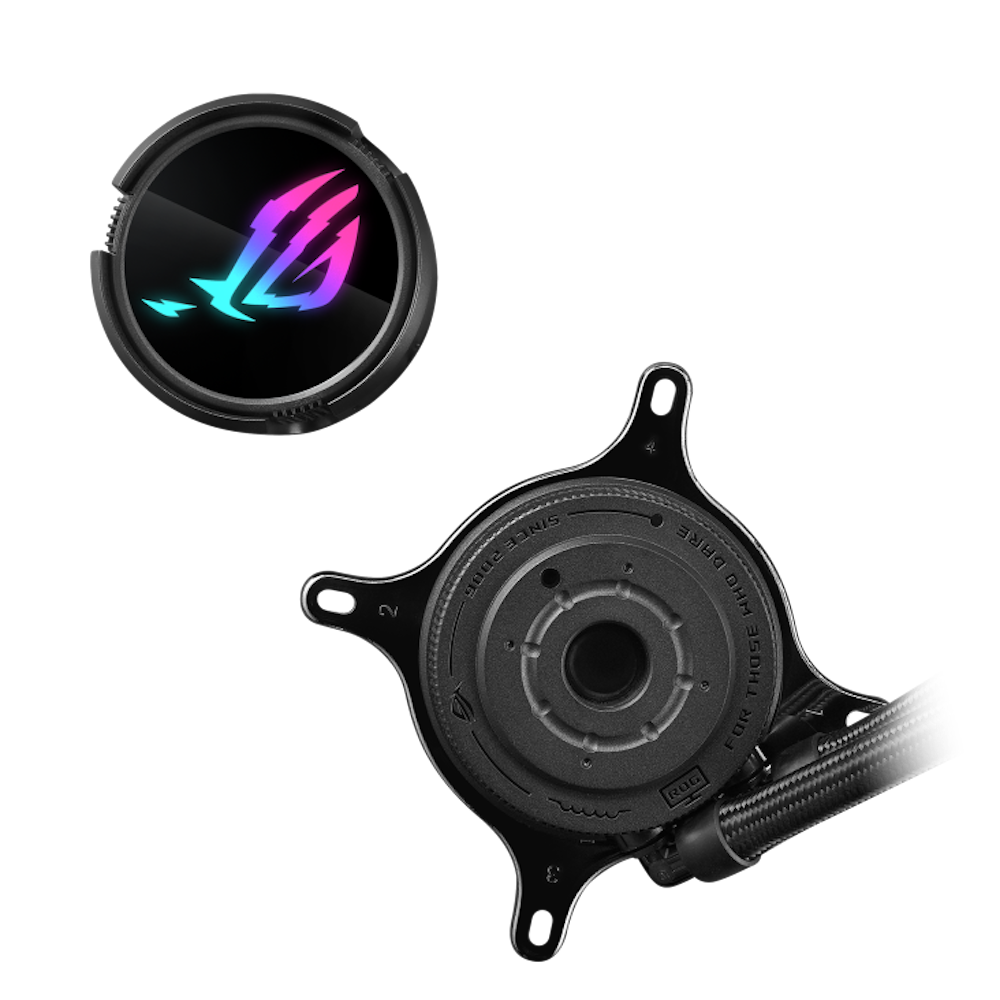 A large main feature product image of ASUS ROG Strix LC III 360 ARGB  360mm AIO Liquid CPU Cooler