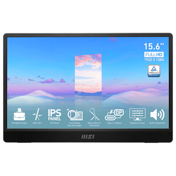 Product image of EX-DEMO MSI PRO MP161 15.6" FHD 60Hz 4MS IPS USB-C Portable Monitor - Click for product page of EX-DEMO MSI PRO MP161 15.6" FHD 60Hz 4MS IPS USB-C Portable Monitor