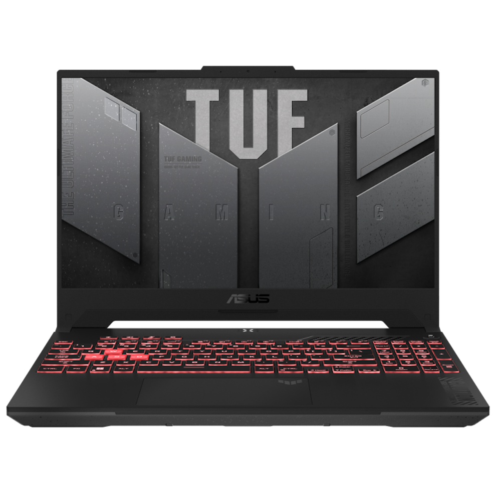 A large main feature product image of ASUS TUF Gaming A15 (FA507) - 15.6" Ryzen 5, RTX 4060, 16GB/1TB - Win 11 Notebook