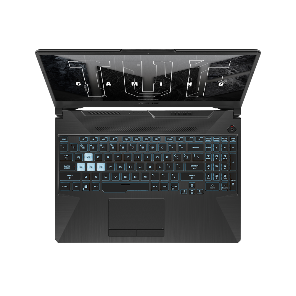 A large main feature product image of ASUS TUF Gaming A15 (FA506) - 15.6" Ryzen 5, RTX 3050, 16GB/512GB - Win 11  Notebook