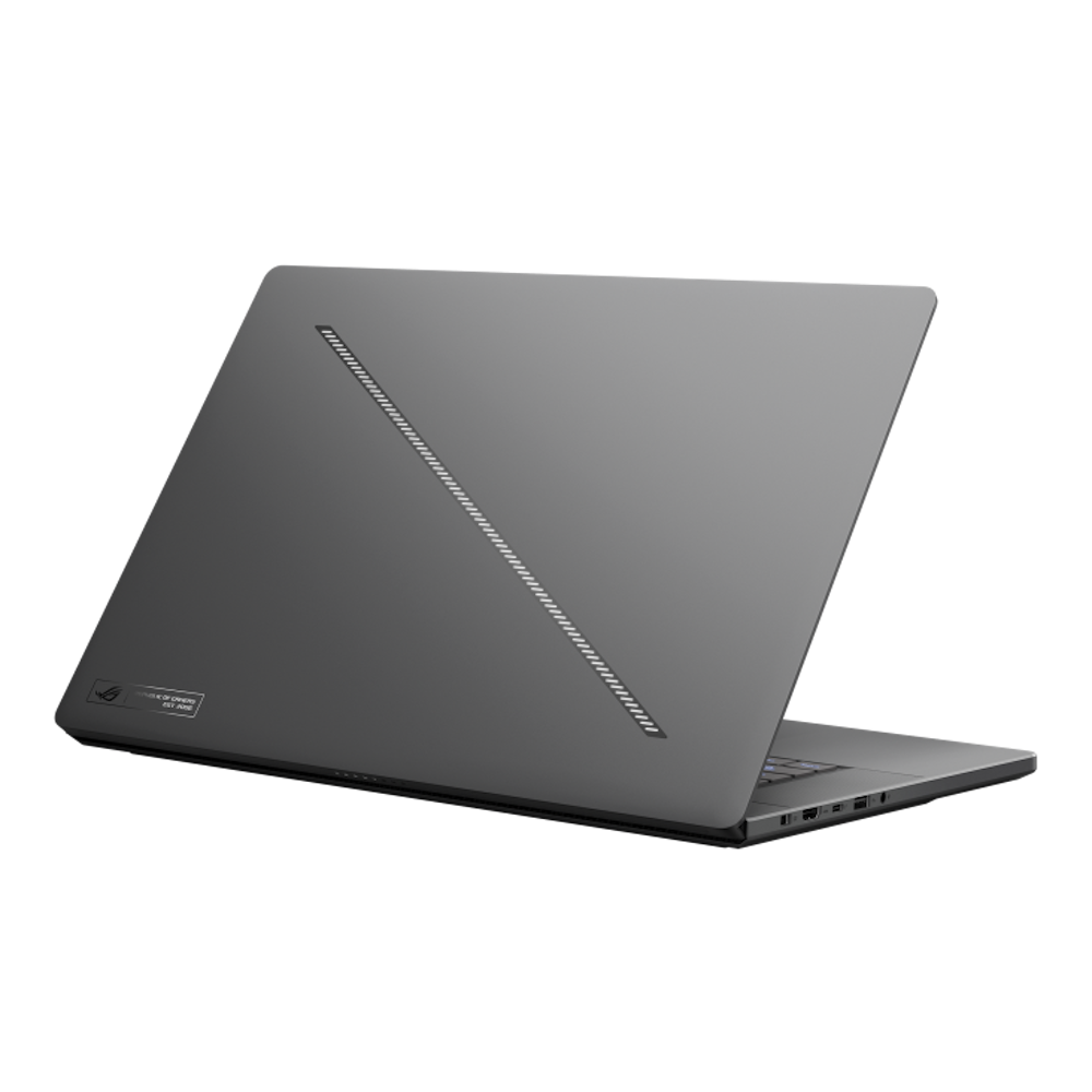 A large main feature product image of ASUS ROG Zephyrus G16 (GU605) - 16” Core Ultra 9, RTX 4080, 32GB/2TB - Win 11 Pro Gaming Notebook