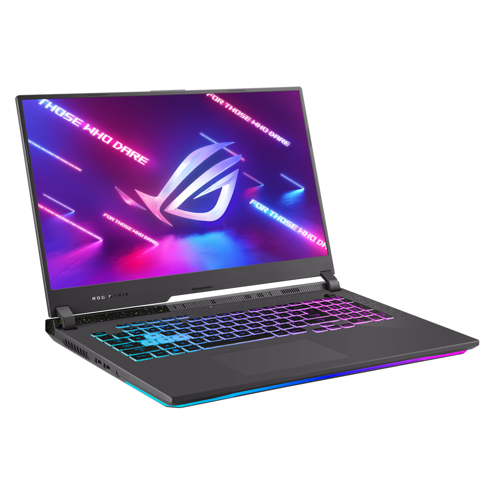 A large main feature product image of ASUS ROG Strix G17 (G713) - 17.3” 240Hz, Ryzen 9, RTX 4060, 16GB/1TB - Win 11 Gaming Notebook