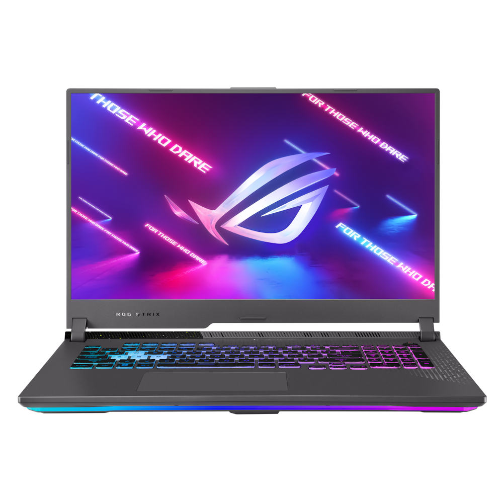 A large main feature product image of ASUS ROG Strix G17 (G713) - 17.3” 240Hz, Ryzen 9, RTX 4060, 16GB/1TB - Win 11 Gaming Notebook