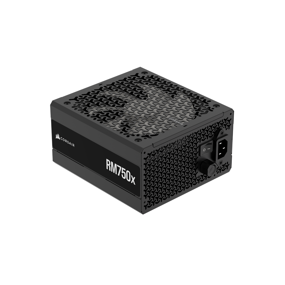 A large main feature product image of Corsair RM750x - 750W Gold ATX 3.1 PCIe 5.1 Modular PSU