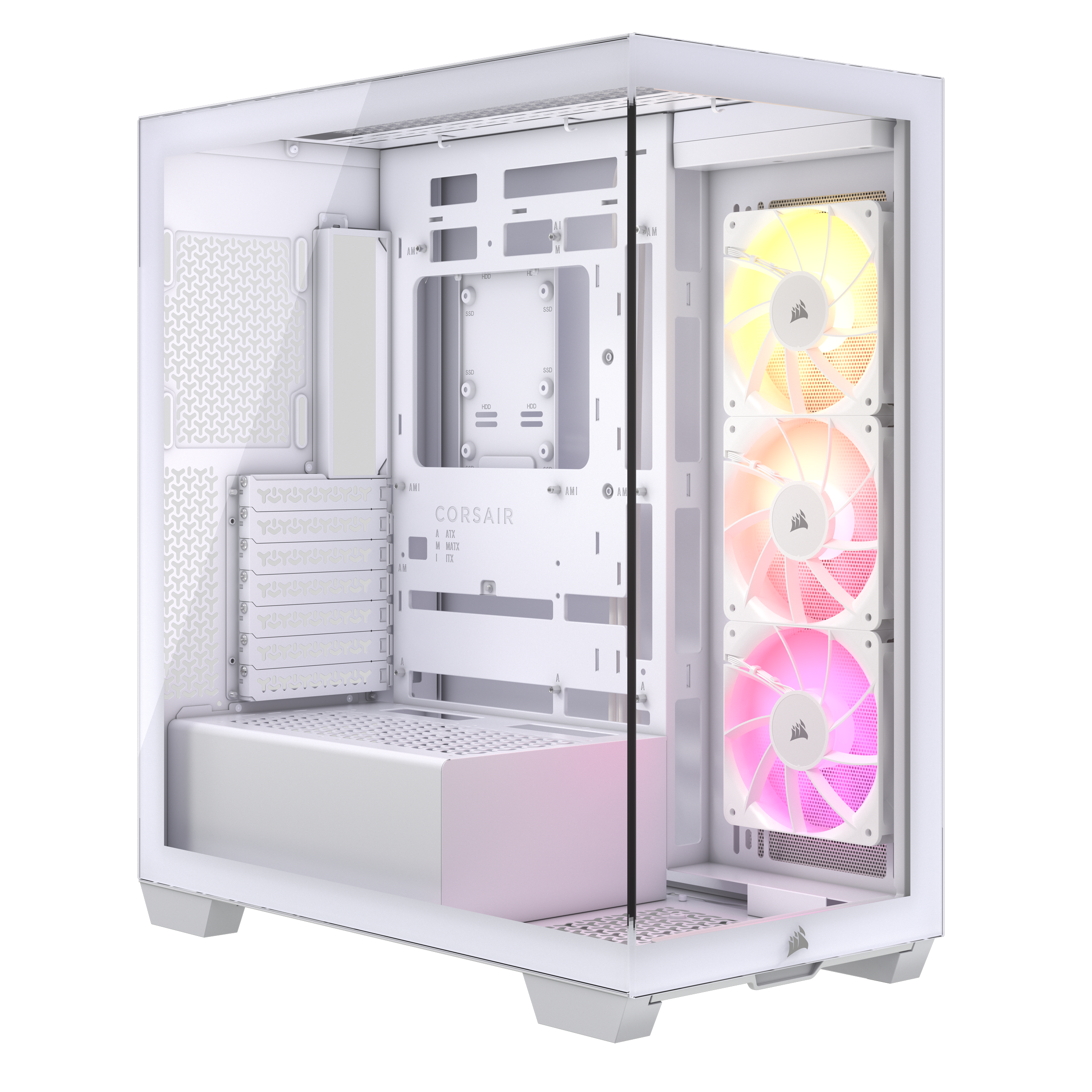 A large main feature product image of Corsair 3500X ARGB - Mid Tower Case (White)